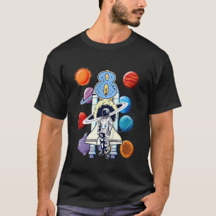 Kids 8 Years Old Birthday Boy  Astronaut 8rd Birth T-Shirt