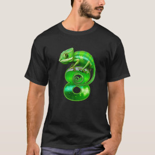 Kids 8 Years Old Lizard 8Th Birthday Party Chamele T-Shirt