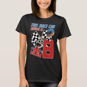 Kids 8 Years Old Race Car Birthday  8th Racing Par T-Shirt