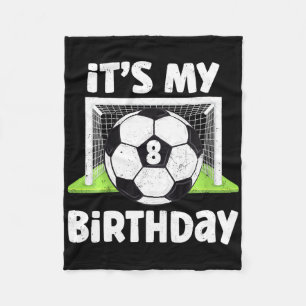 Kids 8 Years Old Soccer 8th Birthday Player Kids B Fleece Blanket