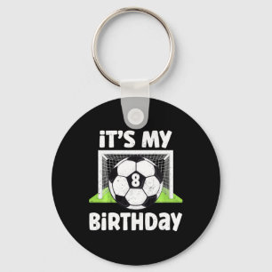 Kids 8 Years Old Soccer 8th Birthday Player Kids B Key Ring