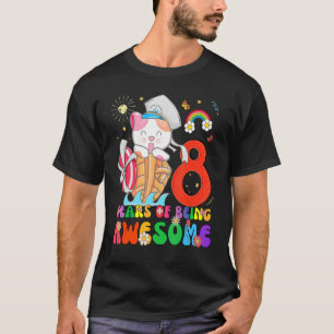 Kids 8 Years Old Teens 8th Birthday Boy Girl Aweso T-Shirt
