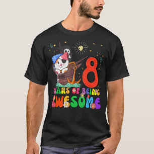 Kids 8 Years Old Teens 8th Birthday Boy Girl Aweso T-Shirt