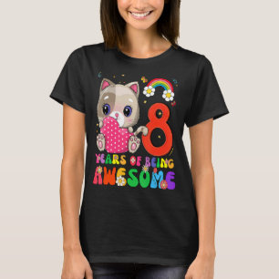 Kids 8 Years Old Teens 8th Birthday Girl Awesome C T-Shirt