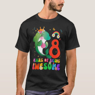 Kids 8 Years Old Teens Boys Girls Cute Dolphin 8th T-Shirt