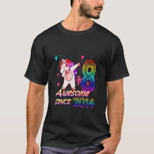 Kids 8 Years Old Unicorn Flossing 8Th Birthday Gir T-Shirt