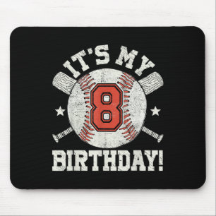 Kids 8th Baseball Birthday Party Boys Sport Fan 8 Mouse Pad