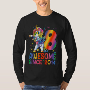 Kids 8th Birthday 8 Year Old Girls Teens Dabbing T-Shirt