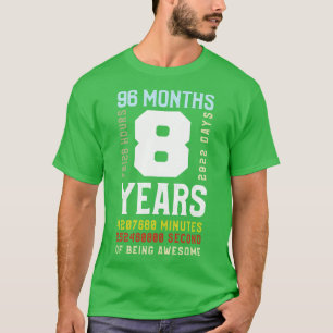 Kids 8th Birthday 96 Months T-Shirt