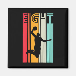 Kids 8th Birthday Basketball Lover Gift 8 Years Ol Magnet