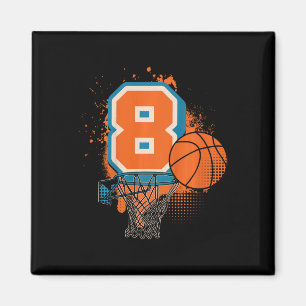 Kids 8th Birthday Boy Sketll Player Sketll 8 Years Magnet
