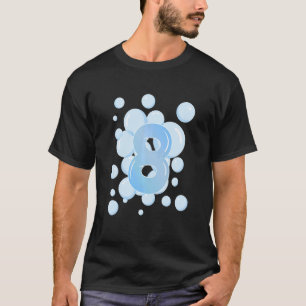 Kids 8th Birthday Bubble Themed Birthday Party T-Shirt