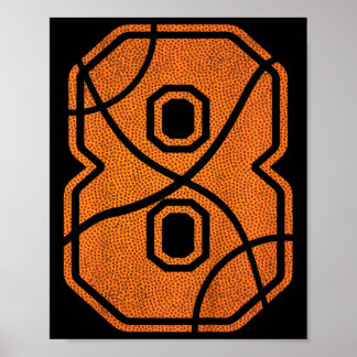 Kids 8th Birthday Bysketbyll Boys Kids  Poster