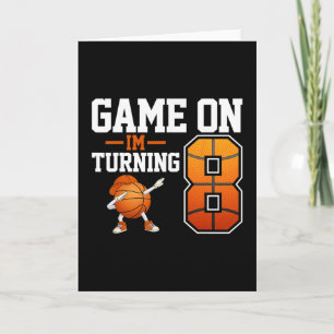 Kids 8th Birthday Dabbing Sketll Game On I'm Turni Card