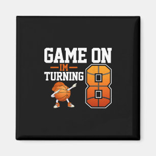 Kids 8th Birthday Dabbing Sketll Game On I'm Turni Magnet