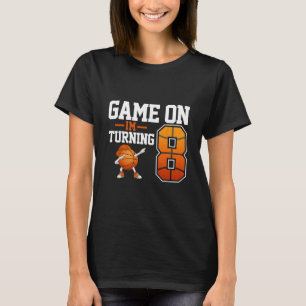 Kids 8th Birthday Dabbing Sketll Game On I'm Turni T-Shirt