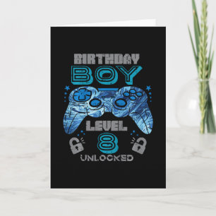 Kids 8th Birthday Gamer Level 8 Unlocked Video Gam Card