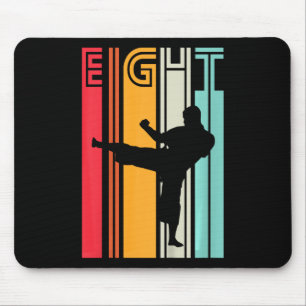 Kids 8th Birthday Gift Karate Retro Taekwondo Mart Mouse Pad