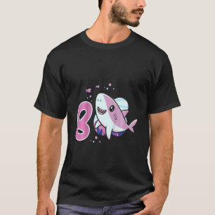 Kids 8th Birthday Girls Shark 8 years Old Ocean Sh T-Shirt
