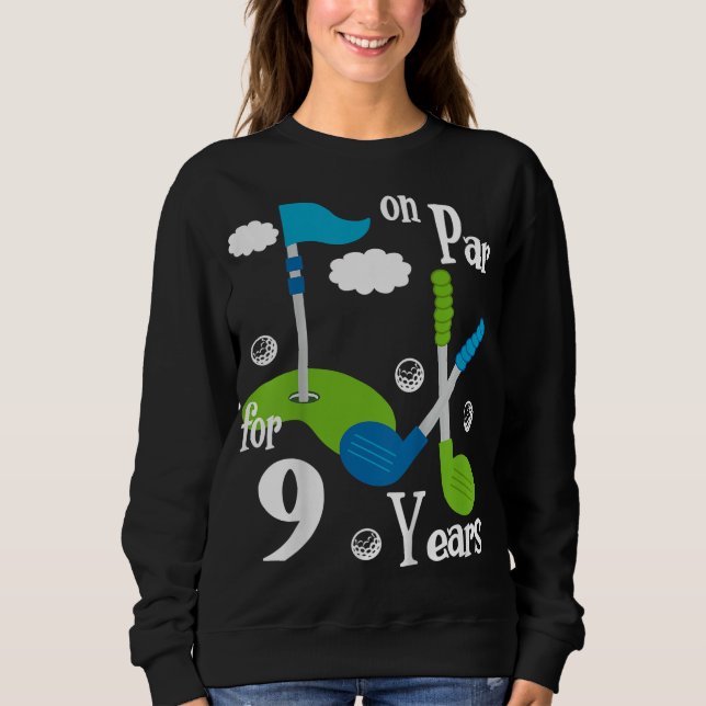 Kids 8th Birthday Golf Funny Golfer 8 Year Old Boy Sweatshirt (Front)
