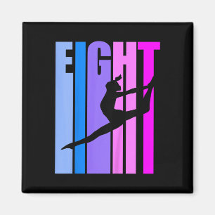 Kids 8th Birthday Gymnastics Girls Gymnast Dance D Magnet