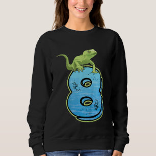 Kids 8th Birthday Party Lizard Pet Reptile 8 Year Sweatshirt