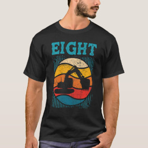 Kids 8th Birthday Retro Excavator Construction Veh T-Shirt