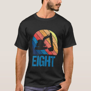 Kids 8th Birthday Retro Excavator Construction Veh T-Shirt