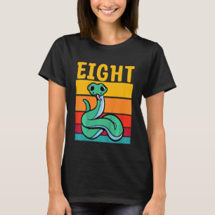 Kids 8th Birthday Retro Snake Pet Reptile 8 Years T-Shirt