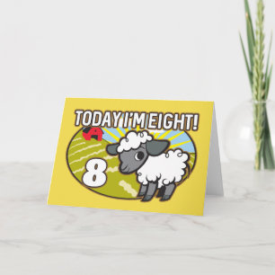 Kid's 8th Birthday Today I'm Eight! Cute Lamb Card