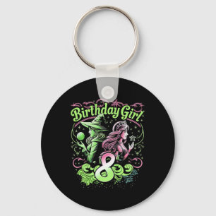 Kids 8th Birthday Witch Pink And Green 8 Years Old Key Ring