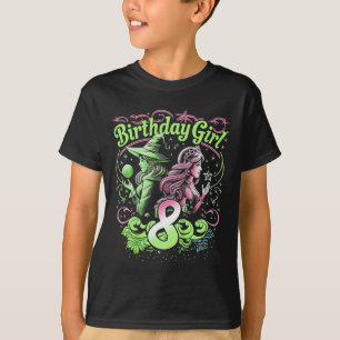Kids 8th Birthday Witch Pink And Green 8 Years Old T-Shirt