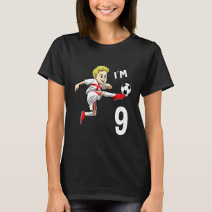 Kids 9 Birthday Soccer  England 9 Year Old Boy T-Shirt