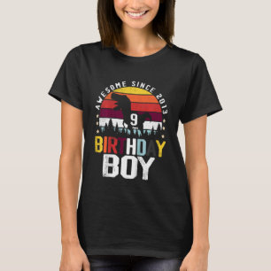 Kids 9 Year Old Dinosaur Trex 9th Birthday Boy Awe T-Shirt