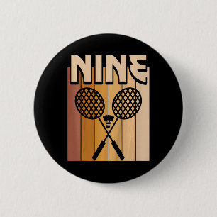Kids 9 Year Old Dminton Birthday Boy 9th Birthday  6 Cm Round Badge
