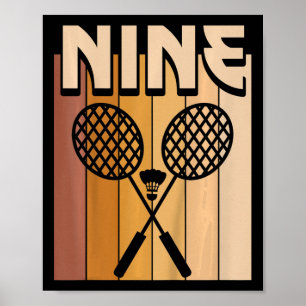 Kids 9 Year Old Dminton Birthday Boy 9th Birthday Poster