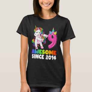 Kids 9 Year Old   Girls Teens Flossing Unicorn 9th T-Shirt