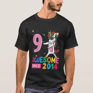 Kids 9 Year Old  Girls Teens  Unicorn 9th Birthday T-Shirt