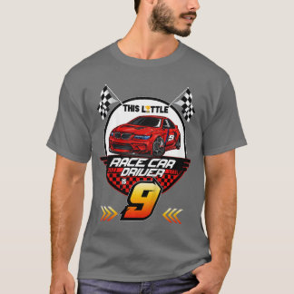 Kids 9 Year Old Race Birthday Tee 9th Racing Party