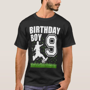 Kids  9 Year Old Soccer Birthday Party Theme 9th F T-Shirt