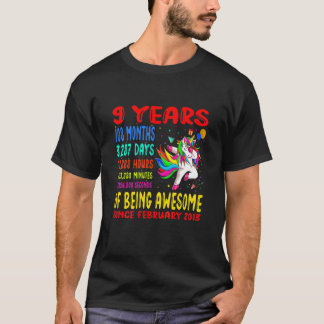 Kids 9 Years Of Being Awesome 9Th Birthday Kids Da T-Shirt