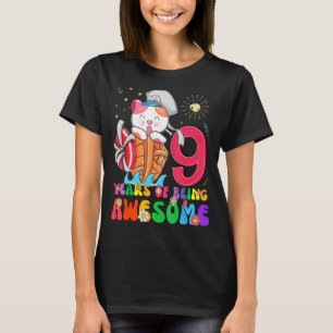 Kids 9 Years Old Teens 9th Birthday Boy Girl Aweso T-Shirt