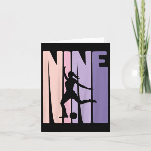Kids 9 Years Soccer Girls Gift 9th Birthday Footba Card
