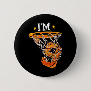 Kids 9th Birthday Basketball I'm 9 Boy Girl 6th B 6 Cm Round Badge