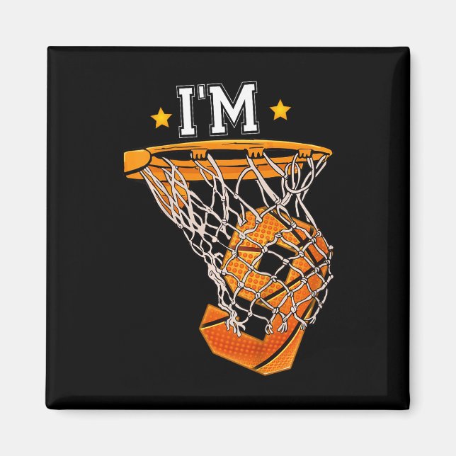 Kids 9th Birthday Basketball  I'm 9 Boy Girl 6th B Magnet (Front)