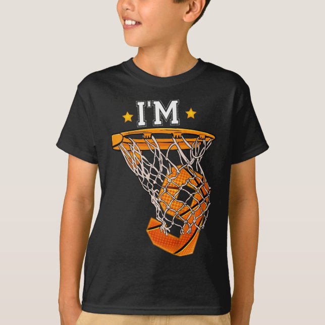 Kids 9th Birthday Basketball  I'm 9 Boy Girl 6th B T-Shirt (Front)
