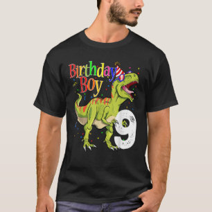 Kids 9th Birthday Boy Dinosaurs Rawr I m 9 Dinosau T-Shirt