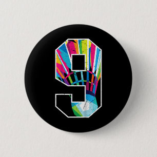 Kids 9th Birthday Boy Dminton Player Dminton 9 Yea 6 Cm Round Badge
