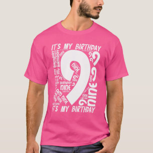 Kids 9th Birthday Boy Girl Ninth Birthday Party T-Shirt