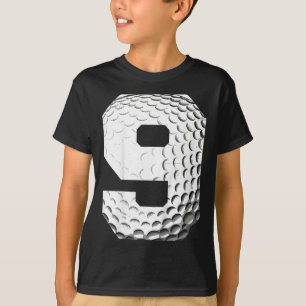 Kids 9th Birthday Boy Golf Player Golf 9 Years Old T-Shirt